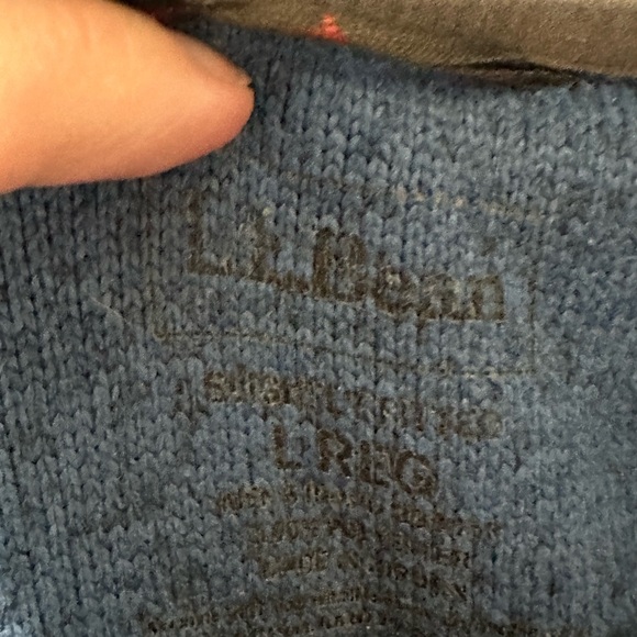 L.L. Bean Men’s Large Snap Fleece Pullover Blue Heather Quarter Button Collar - Picture 5 of 5